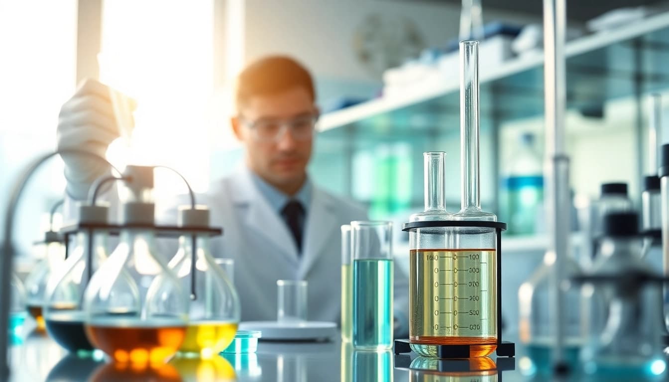 Analyzing Peptides UK in a modern lab environment with scientists and high-tech equipment.