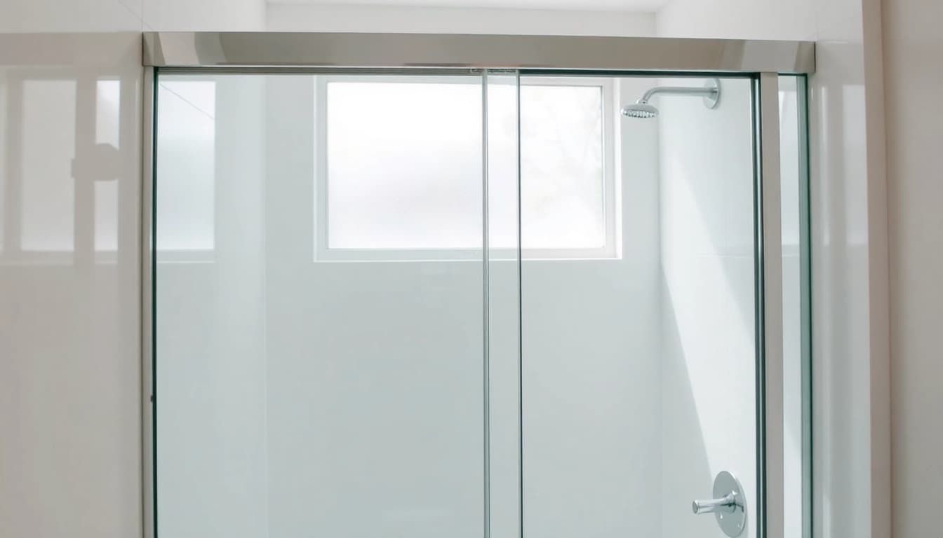 Beautiful sliding shower doors elevating a modern bathroom with sleek design and style.