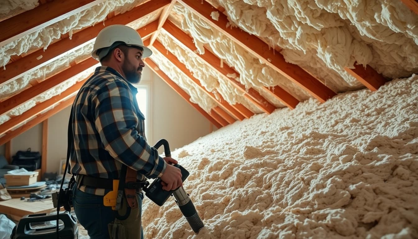 See spray foam insulation removal process with a professional contractor at work.