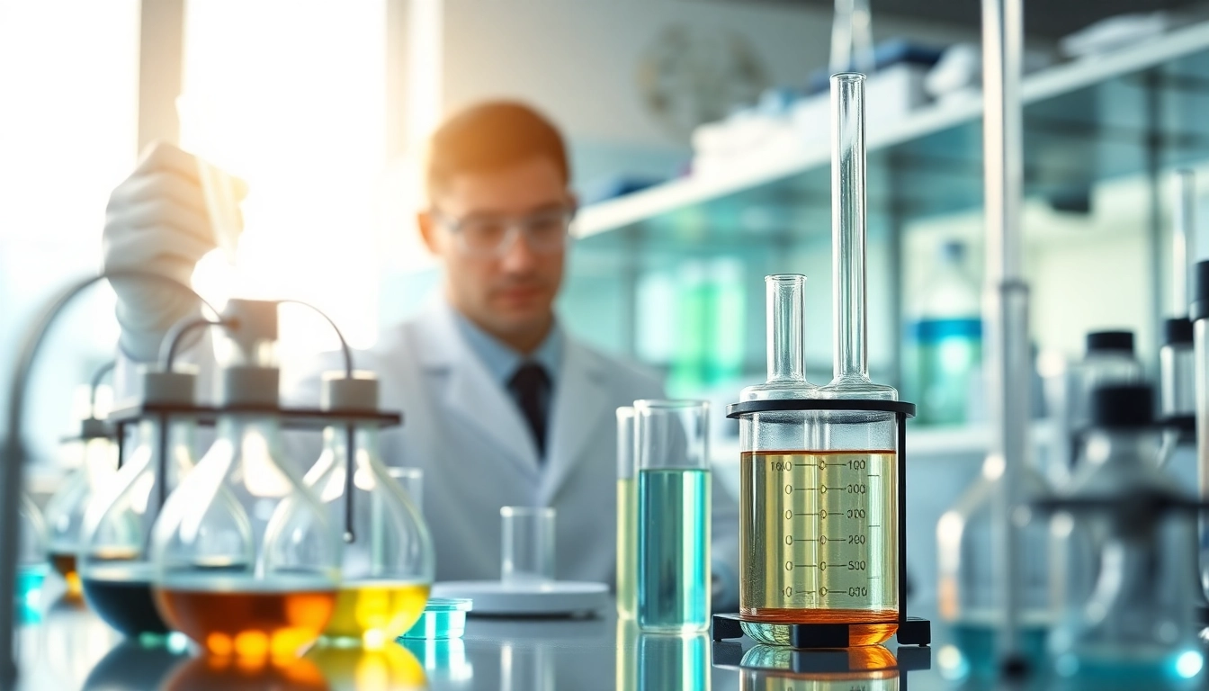 Analyzing Peptides UK in a modern lab environment with scientists and high-tech equipment.