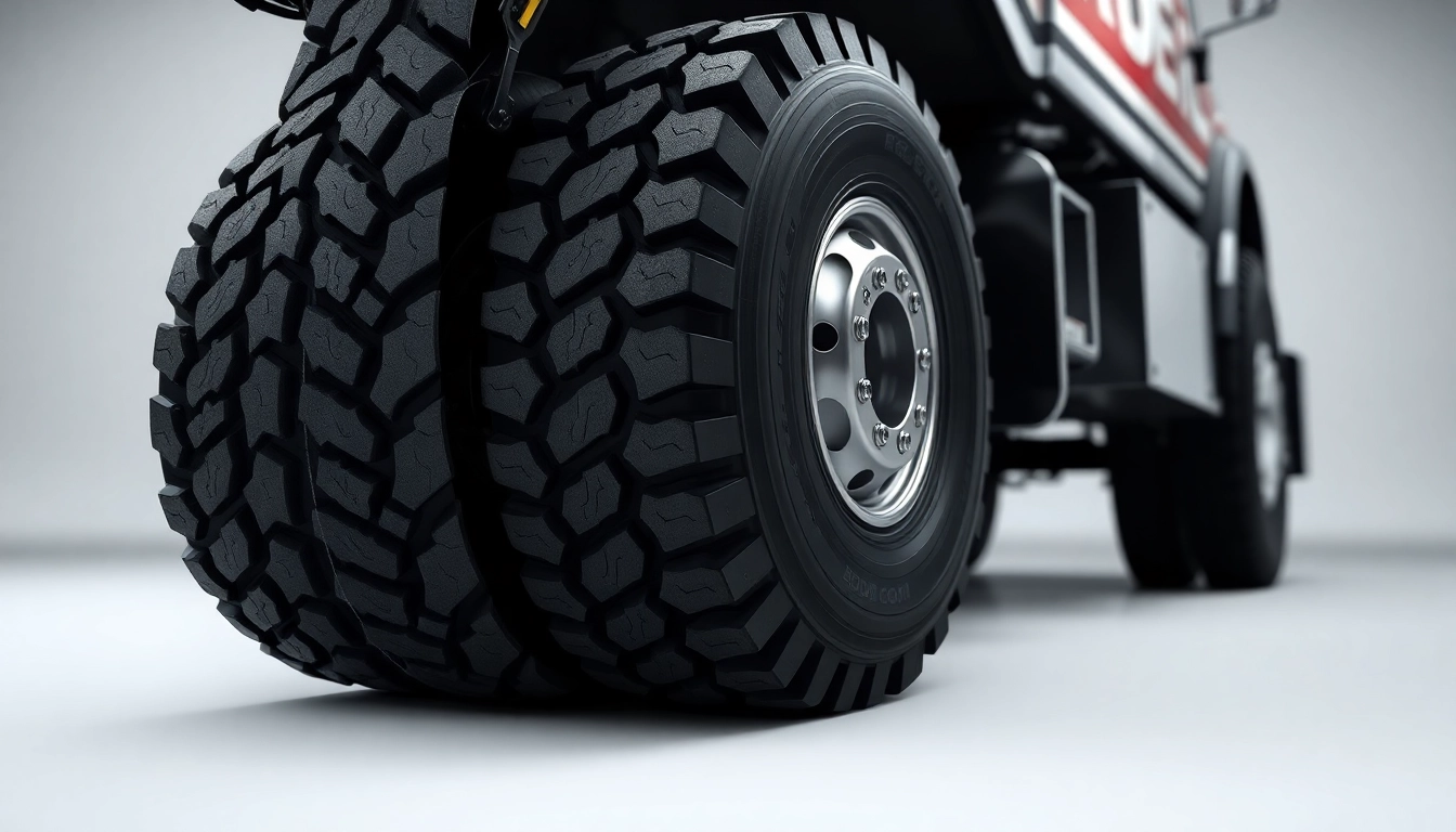 RR99 all-position truck tire featuring durable tread design in a professional setting