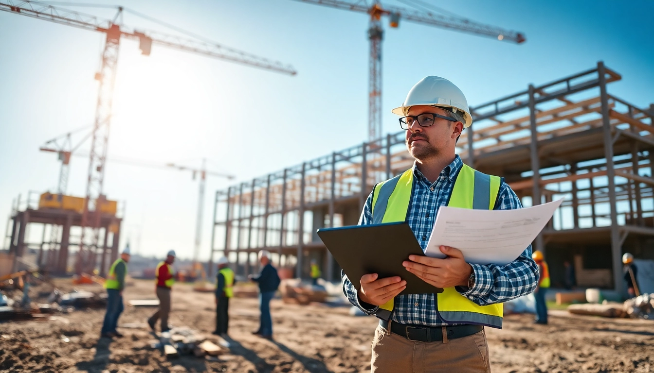 New Jersey Construction Manager overseeing a dynamic construction site, ensuring project efficiency and quality.