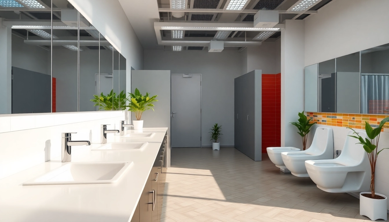 Transform your space with a commercial washroom refurbishment featuring modern fixtures and designs.