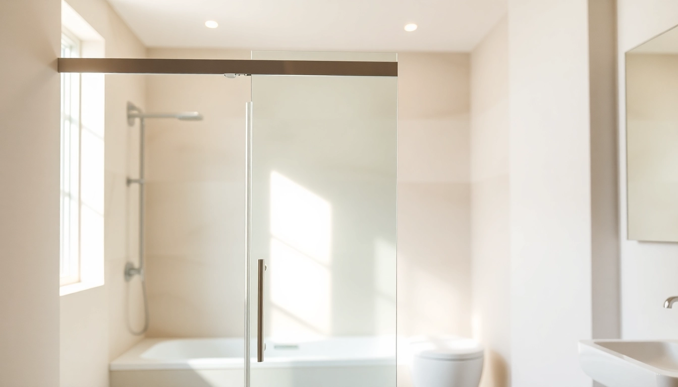 Elegant semi-frameless shower screen in a modern bathroom showcasing sleek design and natural lighting.