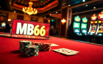 Experience an exciting moment at MB66 casino with players at a vibrant poker table.