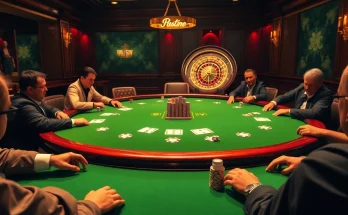Exciting poker game at 888 vi, showcasing vibrant chips and cards in a luxurious casino setting.