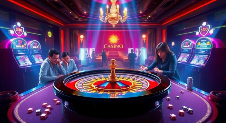 Experience thrilling gameplay at https://az888.futbol with an exciting casino roulette scene.