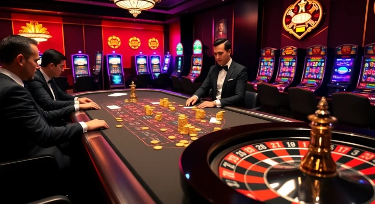 LIXI88 engaging online gambling with vibrant poker table and roulette wheel scene.