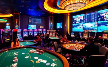 Players enjoying immersive casino games at BK8, enveloped in excitement and vibrant atmosphere.