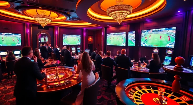 CakhiaTV players engaging in thrilling sports betting action with vibrant screens displaying live football matches.