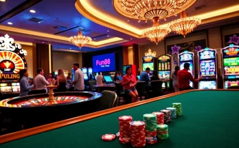 Gambling enthusiasts enjoying games at Fun88 Thai's luxury online casino.
