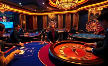 Experience the thrill of 98win trang chủ with vibrant casino tables and energized players.