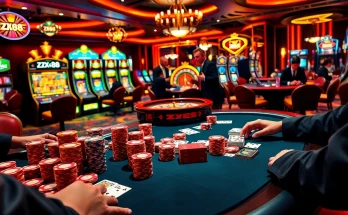 Players enjoying the excitement of ZX88 casino with vibrant chips and action-packed gameplay.