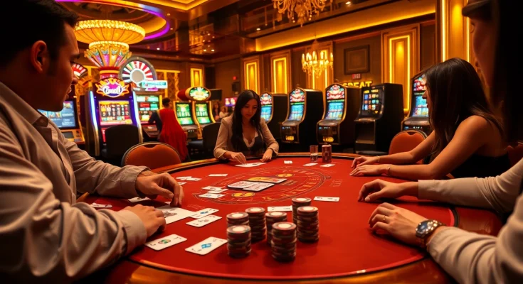 Experience the excitement of poker at https://luongsontv5.com/, where top players strategize in a vibrant casino setting.