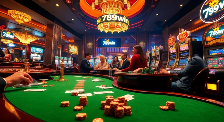 Experience the excitement of 789win trang chủ in a luxurious casino setting with vibrant games and engaging players.