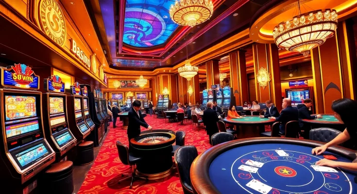 Players enjoying a thrilling game experience at 58WIN's vibrant casino tables.