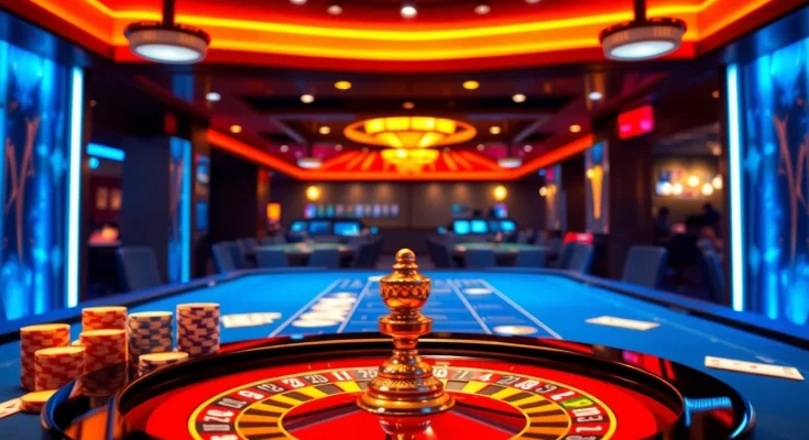 Engaging casino table scene featuring QQ88 COM elements with poker chips and cards.