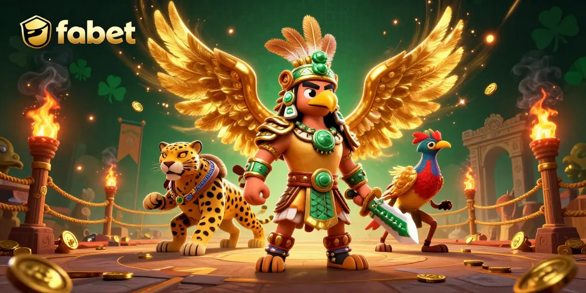 Experience thrilling gambling action with fabet as Aztec warriors battle in a vivid casino arena.