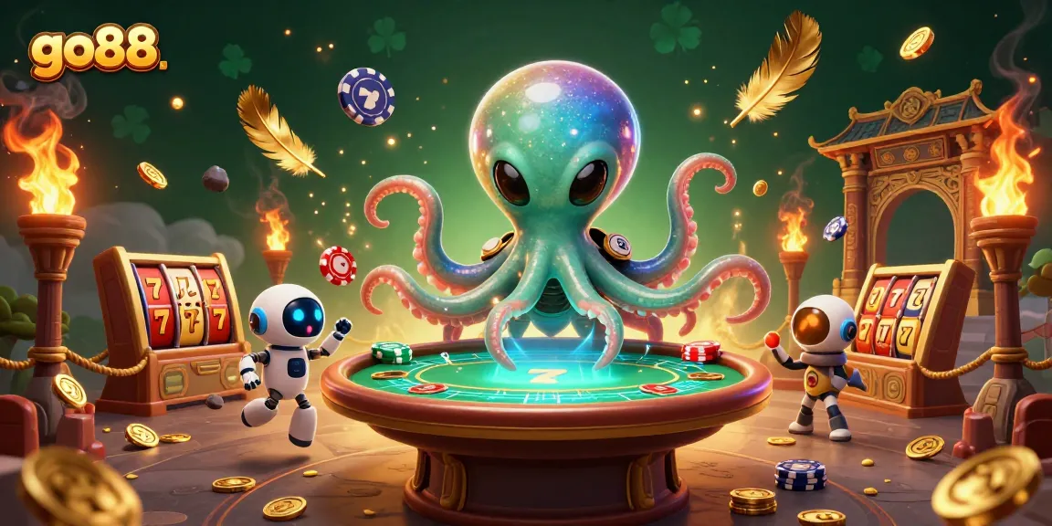 Join the exciting go88 gaming experience with an alien octopus poker champion!
